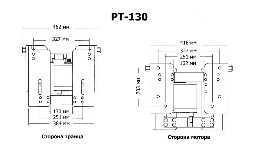 Подъемник трим CMC PT130 с указателем для лодочного мотора 50-130 л.с. гидравлический (Tilt & Trim)