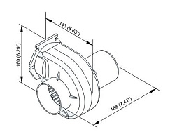Трюмный вентилятор электрический TMC, 12 В, 3А, 2547 л/мин, без кронштейна, для лодок, катеров, яхт   