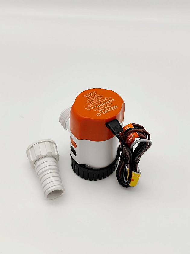 Автоматическая трюмная помпа SeaFlo 12 вольт, 1100GPH (4163,5 л/час, до 4 м) для лодки /катера / яхты водооткачивающая, насос водяной трюмный электрический 12 В осушительный для откачки воды на судне