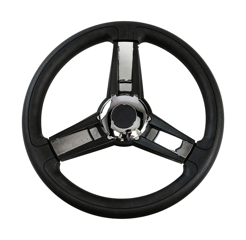 Руль для лодки Gussi GIAZZA диаметр 350 мм, хромированные спицы