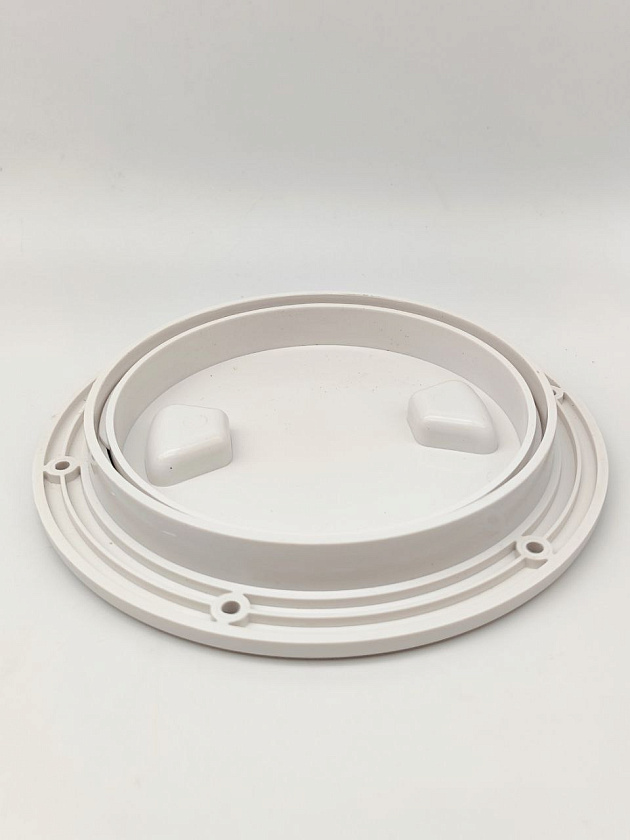 Палубный смотровой люк SeaFlo 198 мм (внутр. размер 151) для лодки / катера / яхты, пластиковый, инспекционный круглый лючок с крышкой и замками