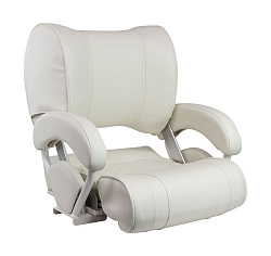 Кресло для лодки с перекидной спинкой и болстером, обивка белый винил   