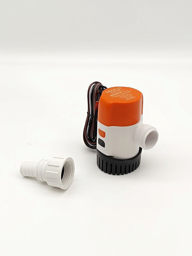 Автоматическая трюмная помпа SeaFlo 12 вольт, 600GPH (2280 л/час) для лодки /катера / яхты водооткачивающая, насос водяной трюмный электрический 12 В осушительный для откачки воды на судне