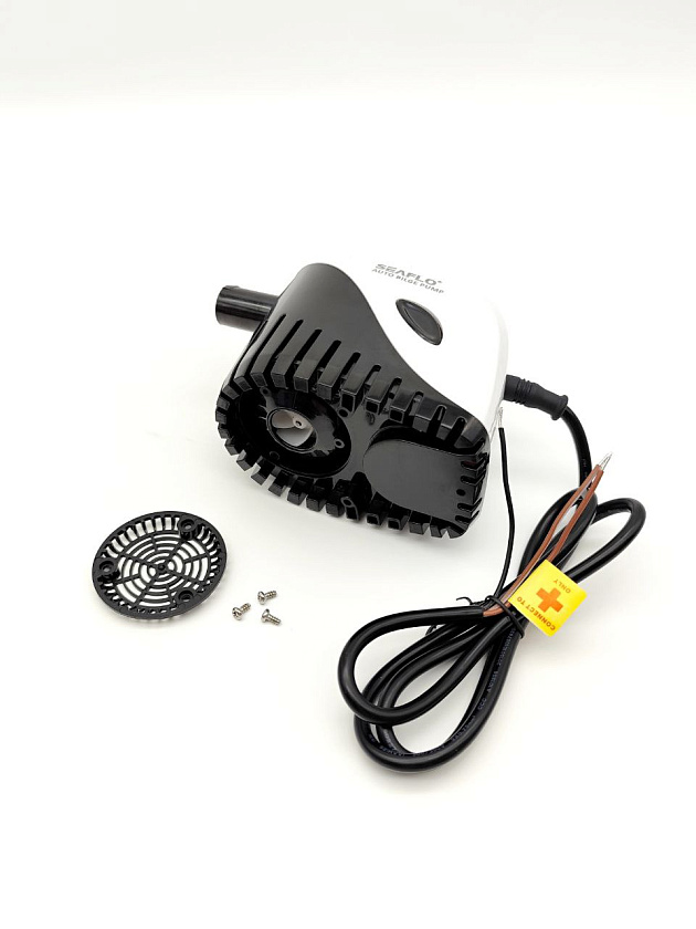 Помпа автоматическая 12 вольт SeaFlo 600 GPH (2271 л/час) электрическая для откачки воды трюмная осушительная, для лодки / катера / яхты водооткачивающая, насос 12 В водяной, цв. черный