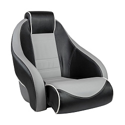 Кресло для лодки Stingray с болстером, обивка винил, цвет черно-серый   