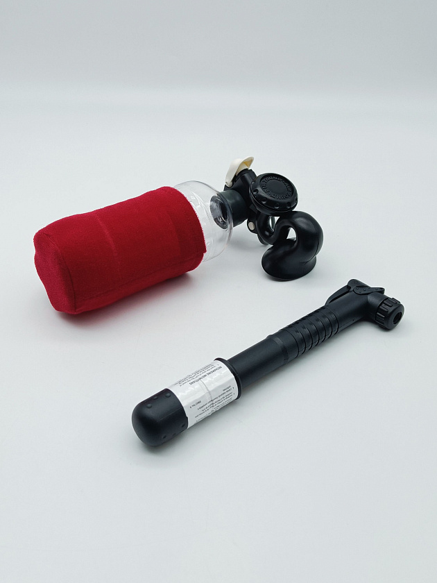 Горн сигнальный многоразовый EcoBlast (Канада) в комплекте с насосом, перезаряжаемый воздушный звуковой сигнал пневматический туманный горн, пластиковый баллон