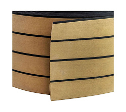 Искусственное палубное покрытие 200 x 5 мм, тик классический с черной полосой, Marine Rocket   