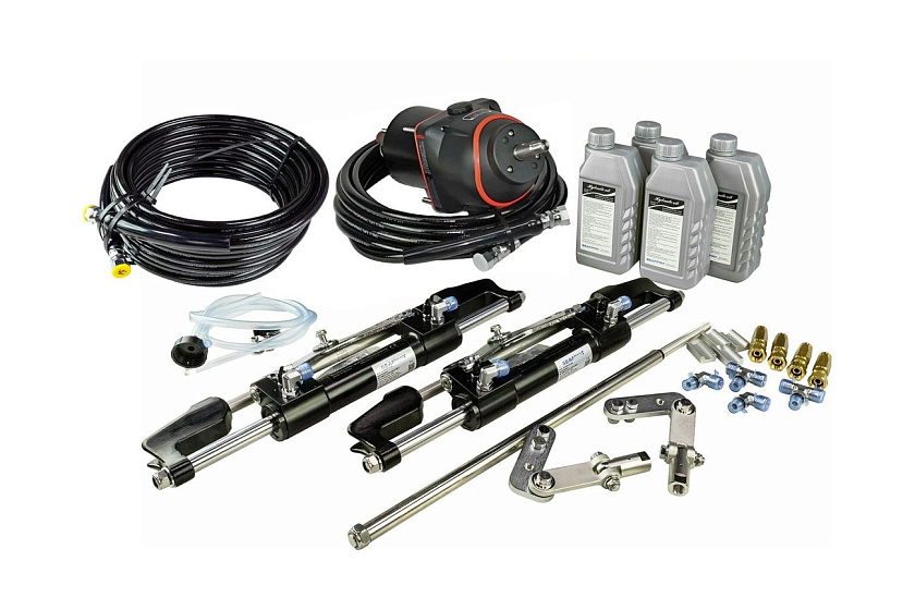 Гидравлическое рулевое управление Sea First MO-T350HT TBK 800T 30 см³ с регулируемым наклоном руля для 2-х подвесных моторов до 700 л.с.