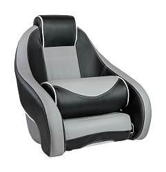 Кресло для лодки Stingray с болстером, обивка винил, цвет черно-серый   