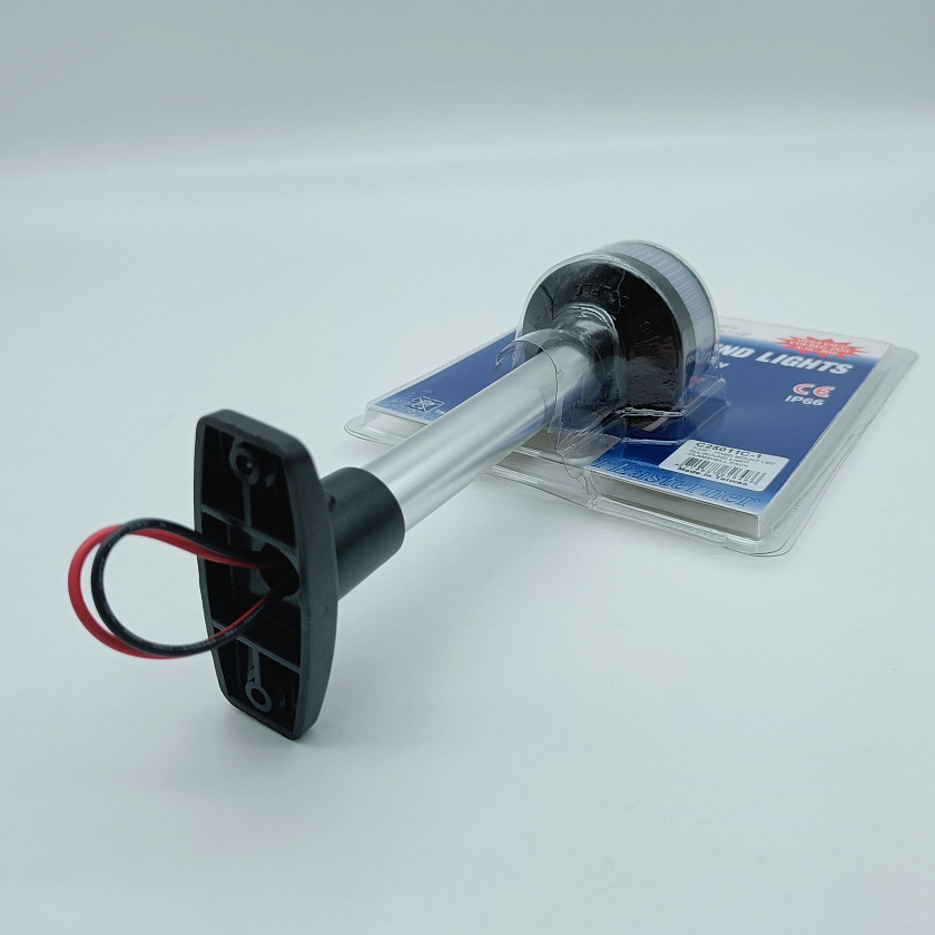 Светодиодный топовый огонь Easterner 12 В LED клотиковый на стойке 190 мм для лодки, катера, судна (круговой, стояночный, якорный) влагозащищенный