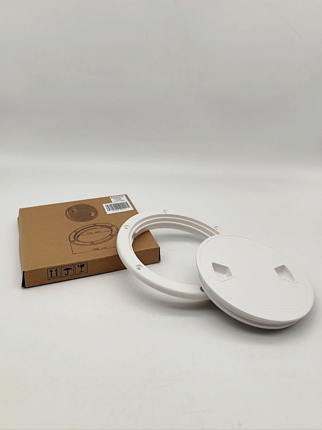 Палубный смотровой люк SeaFlo 198 мм (внутр. размер 151) для лодки / катера / яхты, пластиковый, инспекционный круглый лючок с крышкой и замками