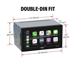 Магнитола универсальная BOSS Audio MRCP9685A с 6,75" экраном (CarPlay, Android Auto, видеовход)   