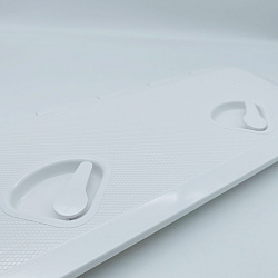 Палубный смотровой люк SeaFlo 243Х607 мм для лодки / катера / яхты, пластиковый, для рундука инспекционный с крышкой и замками   