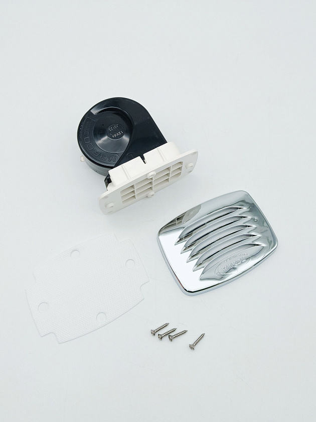 Сигнал звуковой Marco Smile SM1/C (Италия) электрический 12В (вольт), врезной горн для лодки, катера, яхты, судна, сигнальный горн ревун 12V клаксон гудок сирена