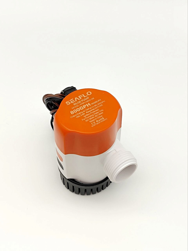 Автоматическая трюмная помпа SeaFlo 12 вольт, 800GPH (3000 л/час) для лодки /катера / яхты водооткачивающая, насос водяной трюмный электрический 12 В осушительный для откачки воды на судне
